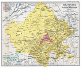 Rājputāna (Hindi: राजपूताना ) was the name adopted by British government for its dependencies in the region of present-day Indian state of Rājasthān. Rajputana included 18 princely states, two chiefships and the British district of Ajmer-Merwara. This British official term remained official till its replacement by Rajasthan in the constitution of 1949.
